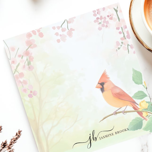 Spring Cardinal Watercolor Personalised Notepad (Creator Uploaded)