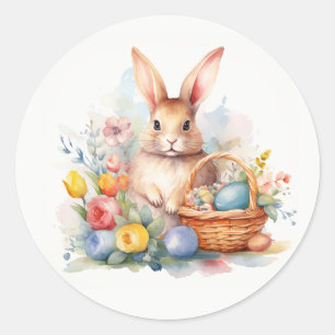 Spring Celebration - Easter Bunny Classic Round Sticker