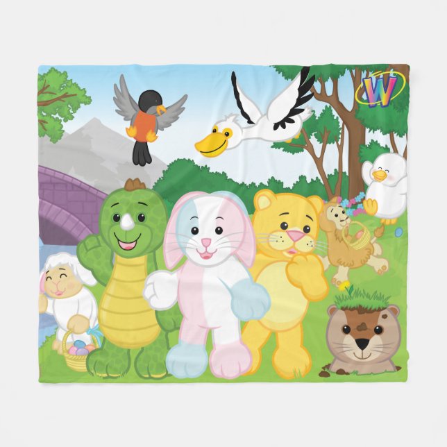 Spring Celebration in the Kinzville Park Fleece Blanket (Front (Horizontal))