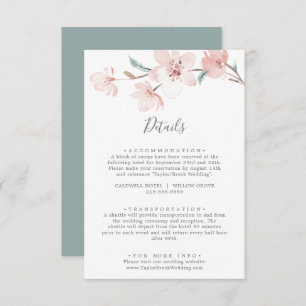 Spring Cherry Blossom Details Enclosure Card