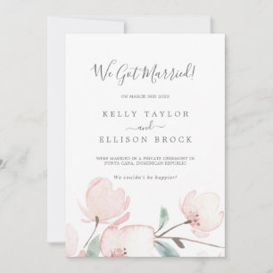 Spring Cherry Blossom Elopement Announcement