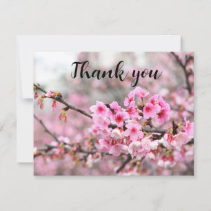 Spring Cherry Blossom Floral Sakura Thank you Card