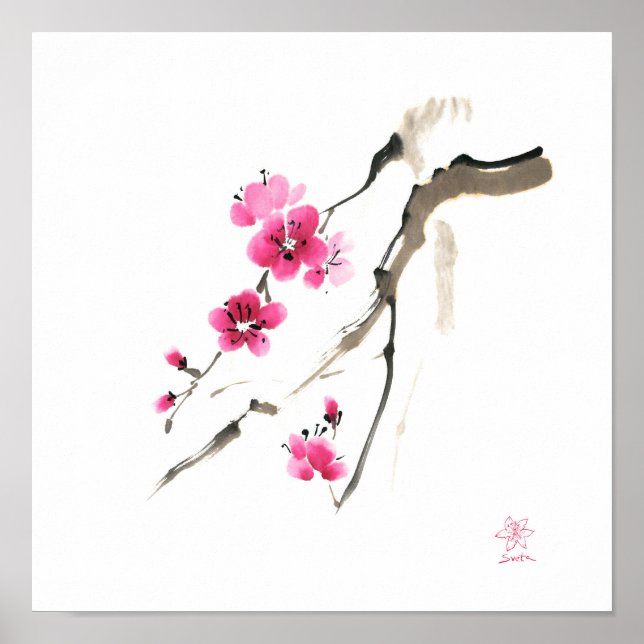 Spring Cherry Blossom. Painting Poster (Front)