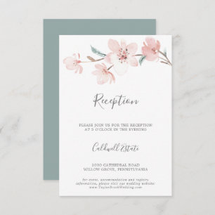 Spring Cherry Blossom Reception Insert Card