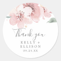 Spring Cherry Blossom Thank You Favour Sticker