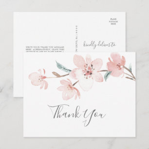 Spring Cherry Blossom Thank You Postcard