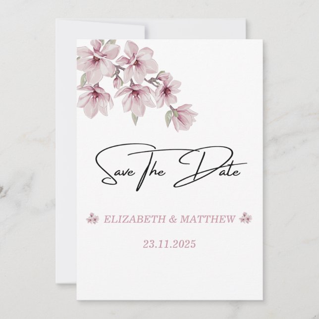  Spring Cherry Blossom The Wedding Of Invitation (Front)