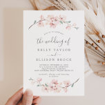 Spring Cherry Blossom The Wedding Of Invitation<br><div class="desc">This spring cherry blossom wedding invitation is perfect for a modern wedding. The oriental floral design features a whimsical blush pink watercolor cherry blossom tree branch and green leaves with an elegant Japanese style.</div>