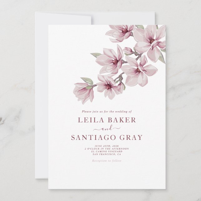 Spring Cherry Blossom The Wedding Of Invitation (Front)
