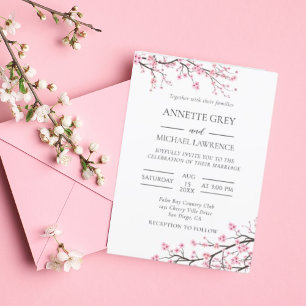 Spring Cherry Blossom Wedding Invitation
