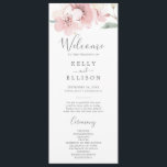 Spring Cherry Blossom Wedding Program Programme<br><div class="desc">This spring cherry blossom wedding program is perfect for a modern wedding. The oriental floral design features a whimsical blush pink watercolor cherry blossom tree branch and green leaves with an elegant Japanese style. Include the name of the bride and groom, the wedding date and location, thank you message, order...</div>