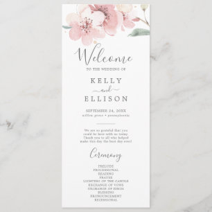 Spring Cherry Blossom Wedding Program Programme