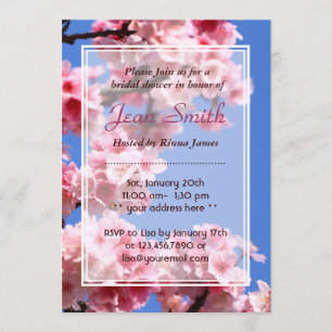 Spring Cherry Blossoms Bridal Shower Invitation