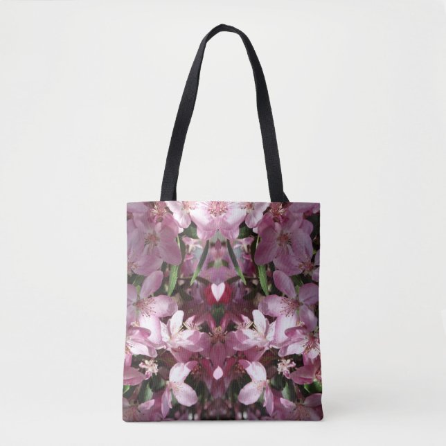 Spring Cherry Blossoms Pink Tote Bag (Front)