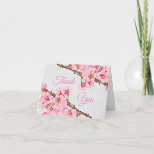 Spring cherry blossoms thank you card