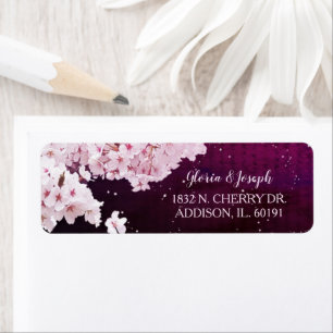 Spring Cherry Blossoms Wedding Address