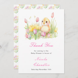 Spring Chick Baby Shower Thank You Card