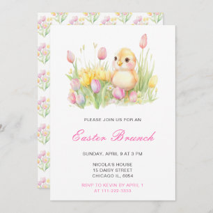 Spring Chick Easter Brunch Invitation