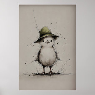 Spring Chick, Printable Art, Chicken Minimalist Poster