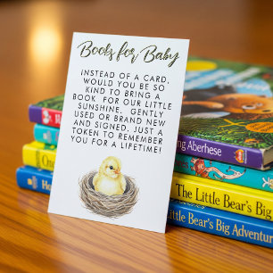 Spring Chick Yellow Baby Shower Book Request Enclosure Card