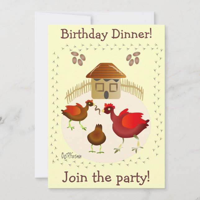 Spring chicken art card any occasion-customise! (Front)