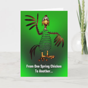 Spring Chicken Birthday Card