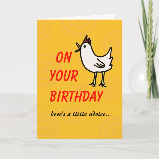Spring Chicken Birthday Card (Front)