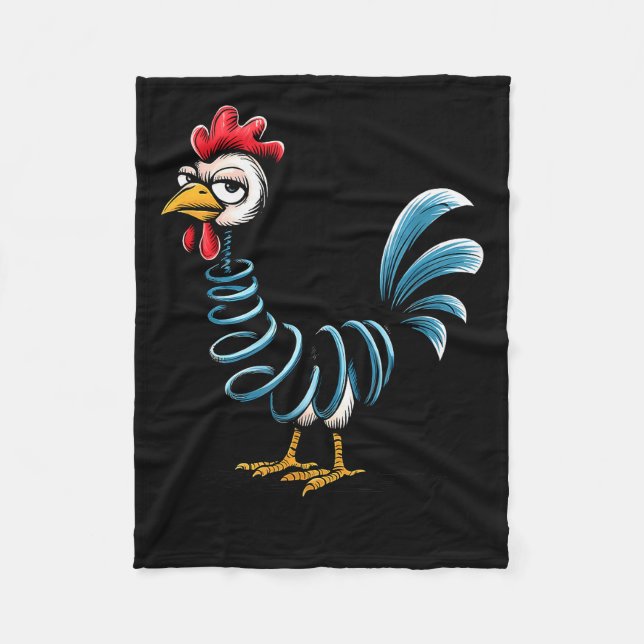 Spring Chicken Chicken On Go Stick Funny Chicken  Fleece Blanket (Front)