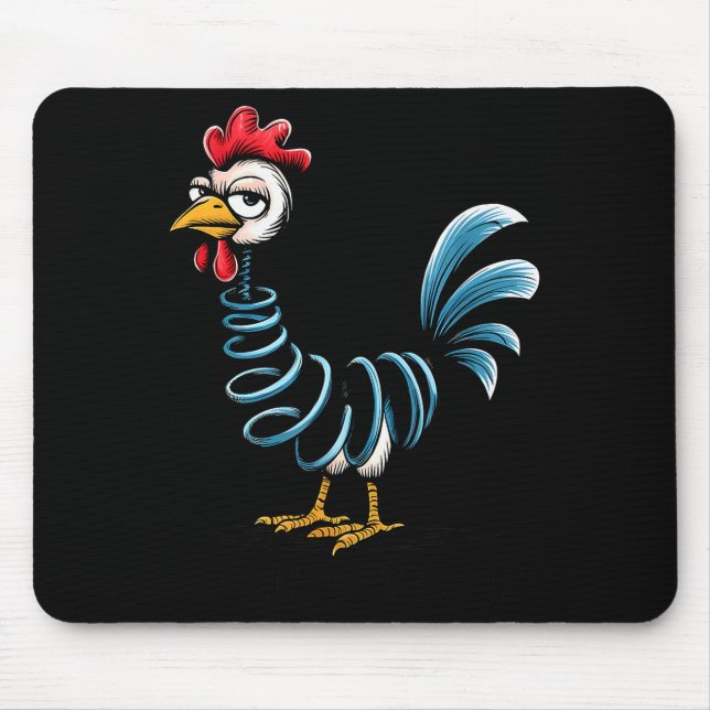 Spring Chicken Chicken On Go Stick Funny Chicken  Mouse Mat (Front)