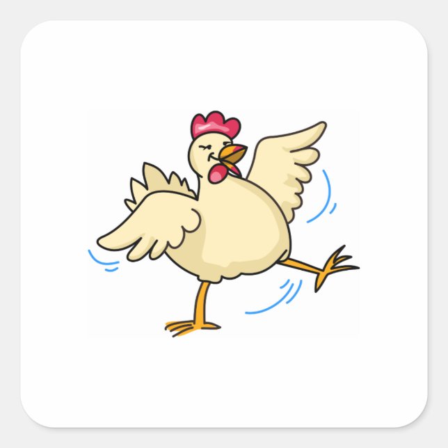 Spring Chicken Square Sticker (Front)
