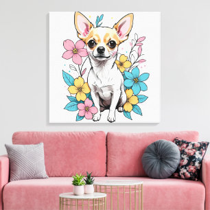 Spring Chihuahua Canvas Print