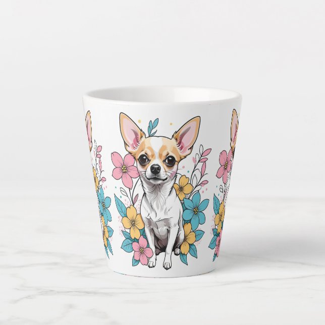 Spring Chihuahua Latte Mug (Front)