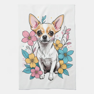 Spring Chihuahua Tea Towel