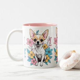 Spring Chihuahua Two-Tone Coffee Mug