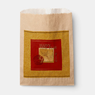 Spring Chinese Pig  New Year 2019 Favour Bag