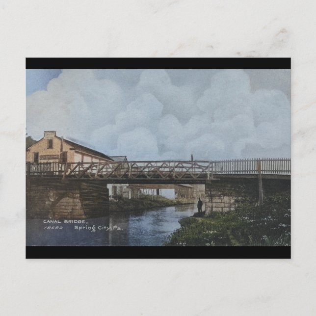 Spring City PA Schuylkill Canal Postcard (Front)