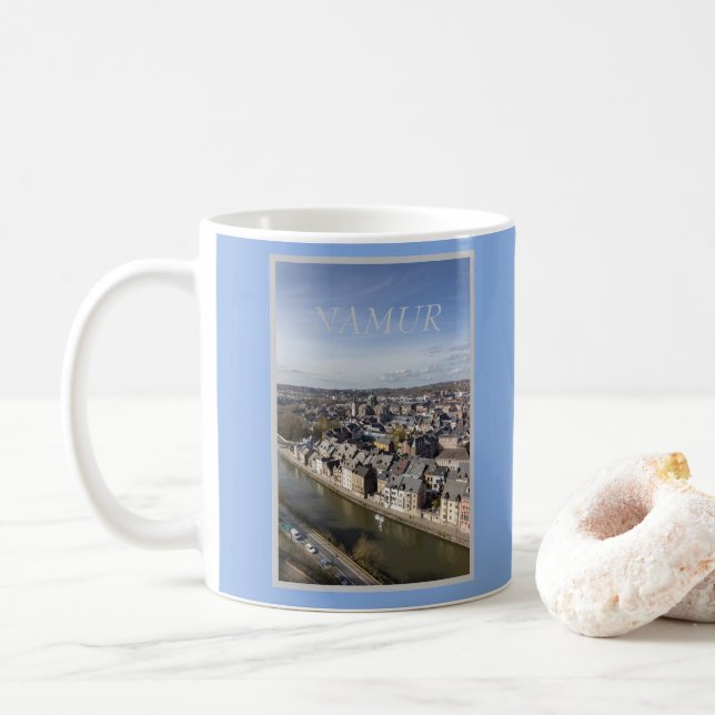 Spring Cityscape Namur, Belgium Coffee Mug (With Donut)