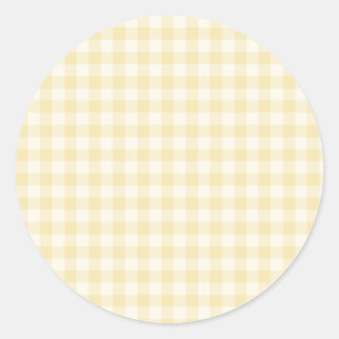Spring Classic Gingham   Buttercream Round Sticker