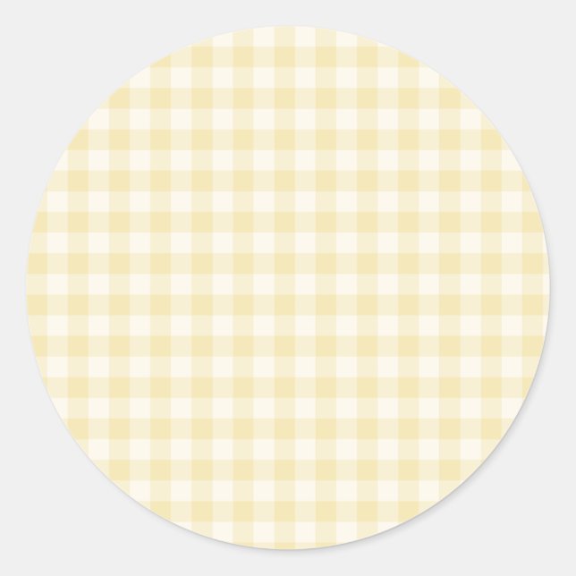 Spring Classic Gingham | Buttercream Round Sticker (Front)