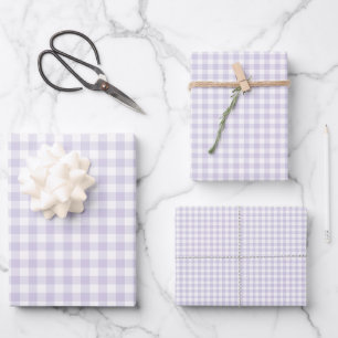 Spring Classic Gingham Dusty Lavender Wrapping Paper Sheet