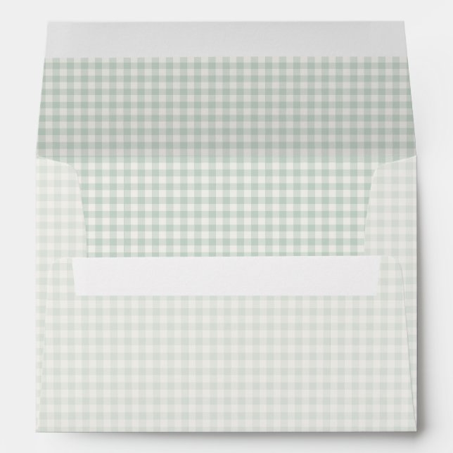 Spring Classic Gingham | Muted Sage Envelope (Back (Bottom))