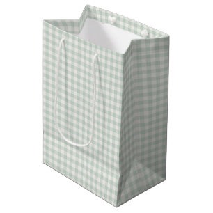 Spring Classic Gingham Muted Sage Medium Gift Bag