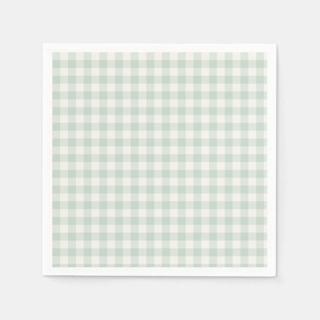 Spring Classic Gingham | Muted Sage Napkin (Front)