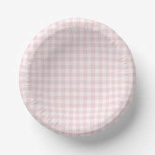 Spring Classic Gingham Soft Blush Paper Plate