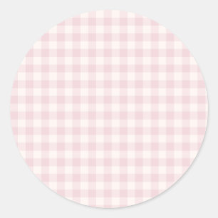 Spring Classic Gingham Soft Blush Round Sticker