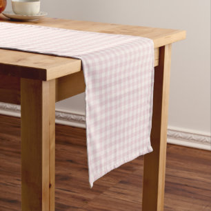 Spring Classic Gingham Soft Blush Short Table Runner