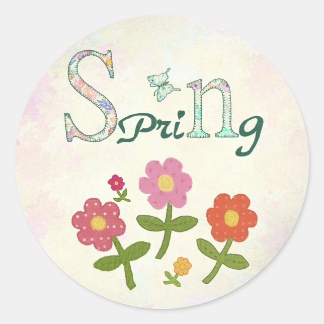 spring classic round sticker (Front)