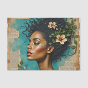 Spring Collage Art with Tropical Florals and Dream Tissue Paper