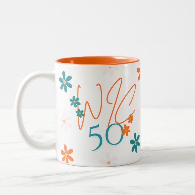 Spring Collection Orange Rim Mug (Left)