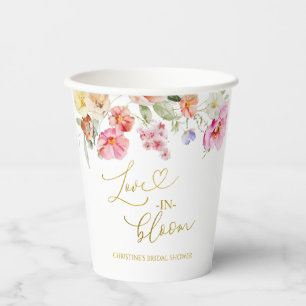 Spring Colorful Floral Bridal Shower Paper Cups
